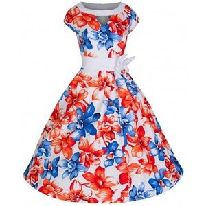 Lindy Bop ‘Kelly’ dress in Oriental Lily